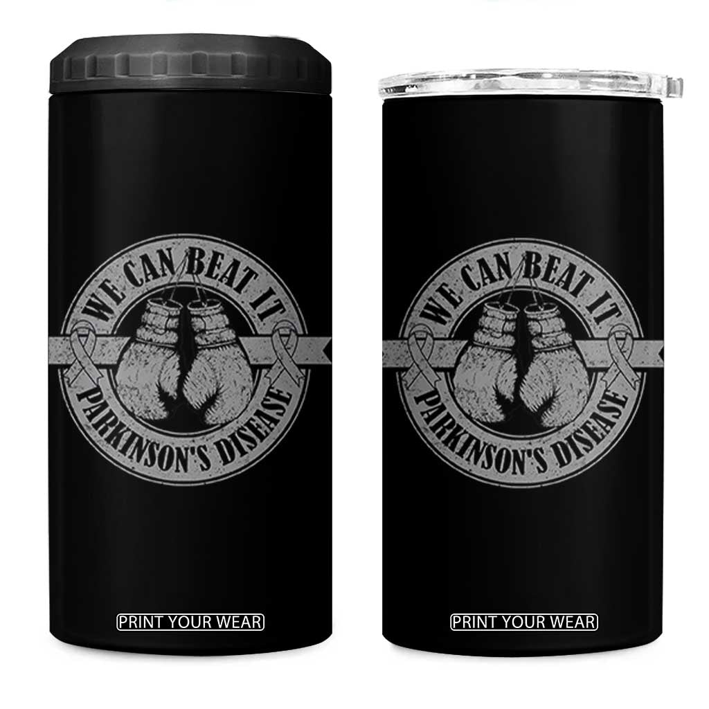 Parkinson's Warrior 4 in 1 Can Cooler Tumbler We Can Beat It Boxing Fight Against Parkinsons TS02 One Size: 16 oz Black Print Your Wear