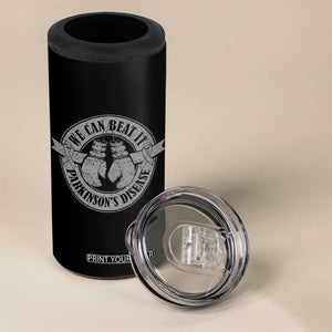 Parkinson's Warrior 4 in 1 Can Cooler Tumbler We Can Beat It Boxing Fight Against Parkinsons TS02 Print Your Wear