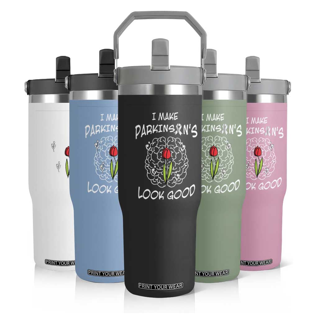 Parkinson's Warrior Flip Straw Tumbler I Make Parkinsons Look Good Tulip TS02 Print Your Wear