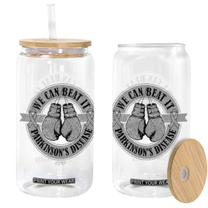 Parkinson's Warrior Glass Can We Can Beat It Boxing Fight Against Parkinsons TS02 Black Print Your Wear
