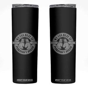 Parkinson's Warrior Skinny Tumbler We Can Beat It Boxing Fight Against Parkinsons TS02 Black Print Your Wear