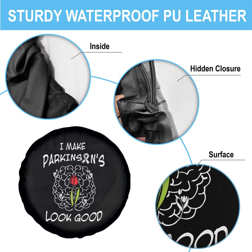 Parkinson's Warrior Spare Tire Cover I Make Parkinsons Look Good Tulip TS02 Print Your Wear