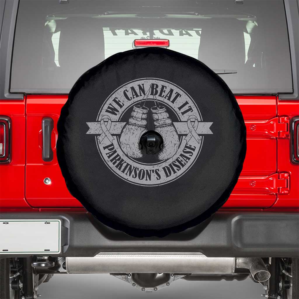 Parkinson's Warrior Spare Tire Cover We Can Beat It Boxing Fight Against Parkinsons TS02 Black Print Your Wear