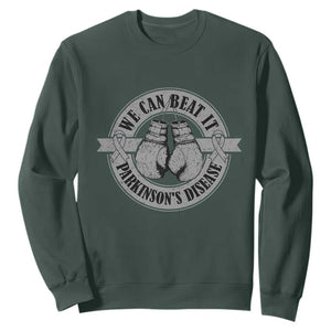 Parkinson's Warrior Sweatshirt We Can Beat It Boxing Fight Against Parkinsons TS02 Dark Forest Green Print Your Wear