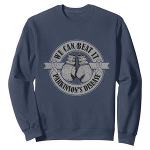 Parkinson's Warrior Sweatshirt We Can Beat It Boxing Fight Against Parkinsons TS02 Navy Print Your Wear