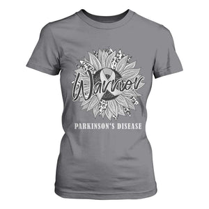 Parkinson's Warrior T Shirt For Women Silver Ribbon Sunflower Support Awareness TS02 Charcoal Print Your Wear