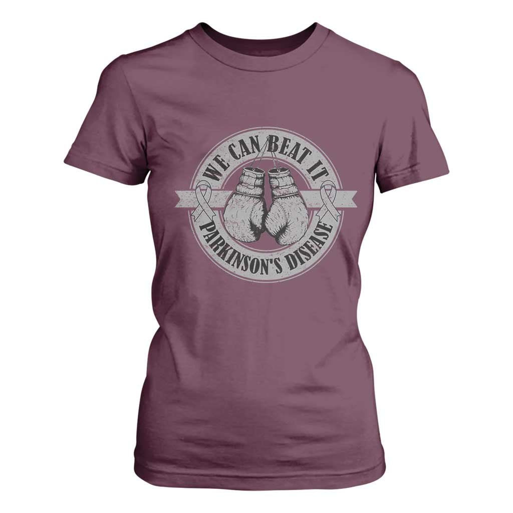 Parkinson's Warrior T Shirt For Women We Can Beat It Boxing Fight Against Parkinsons TS02 Maroon Print Your Wear