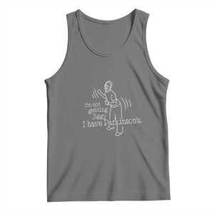 Parkinson's Warrior Tank Top Funny I'm Not Getting Jiggy I Have Parkinsons TS02 Black Heather Print Your Wear