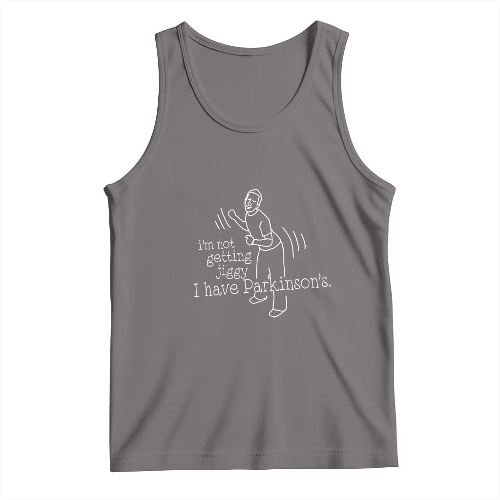 Parkinson's Warrior Tank Top Funny I'm Not Getting Jiggy I Have Parkinsons TS02 Deep Heather Print Your Wear