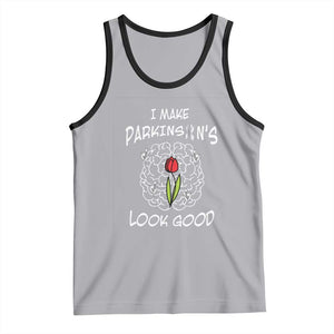 Parkinson's Warrior Tank Top I Make Parkinsons Look Good Tulip TS02 Athletic Heather Black Print Your Wear