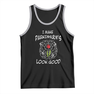 Parkinson's Warrior Tank Top I Make Parkinsons Look Good Tulip TS02 Black Athletic Heather Print Your Wear