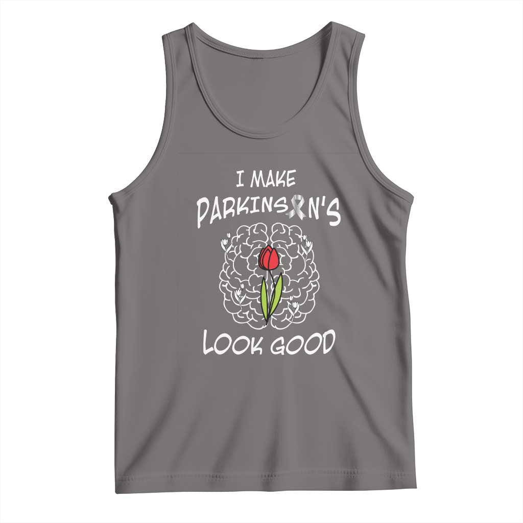 Parkinson's Warrior Tank Top I Make Parkinsons Look Good Tulip TS02 Deep Heather Print Your Wear