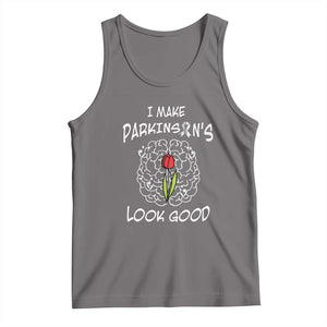 Parkinson's Warrior Tank Top I Make Parkinsons Look Good Tulip TS02 Deep Heather Print Your Wear