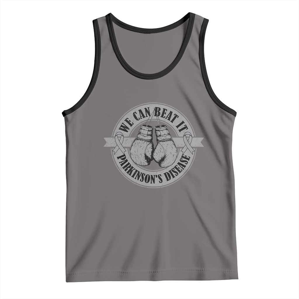 Parkinson's Warrior Tank Top We Can Beat It Boxing Fight Against Parkinsons TS02 Deep Heather Black Print Your Wear