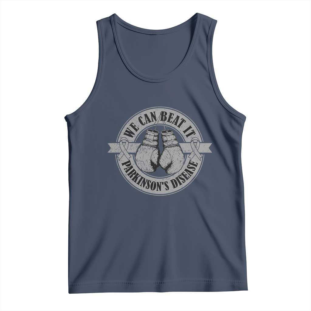 Parkinson's Warrior Tank Top We Can Beat It Boxing Fight Against Parkinsons TS02 Navy Print Your Wear