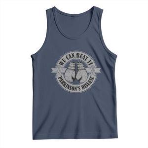 Parkinson's Warrior Tank Top We Can Beat It Boxing Fight Against Parkinsons TS02 Navy Print Your Wear
