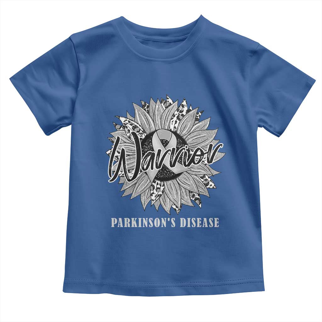 Parkinson's Warrior Toddler T Shirt Silver Ribbon Sunflower Support Awareness TS02 Royal Blue Print Your Wear