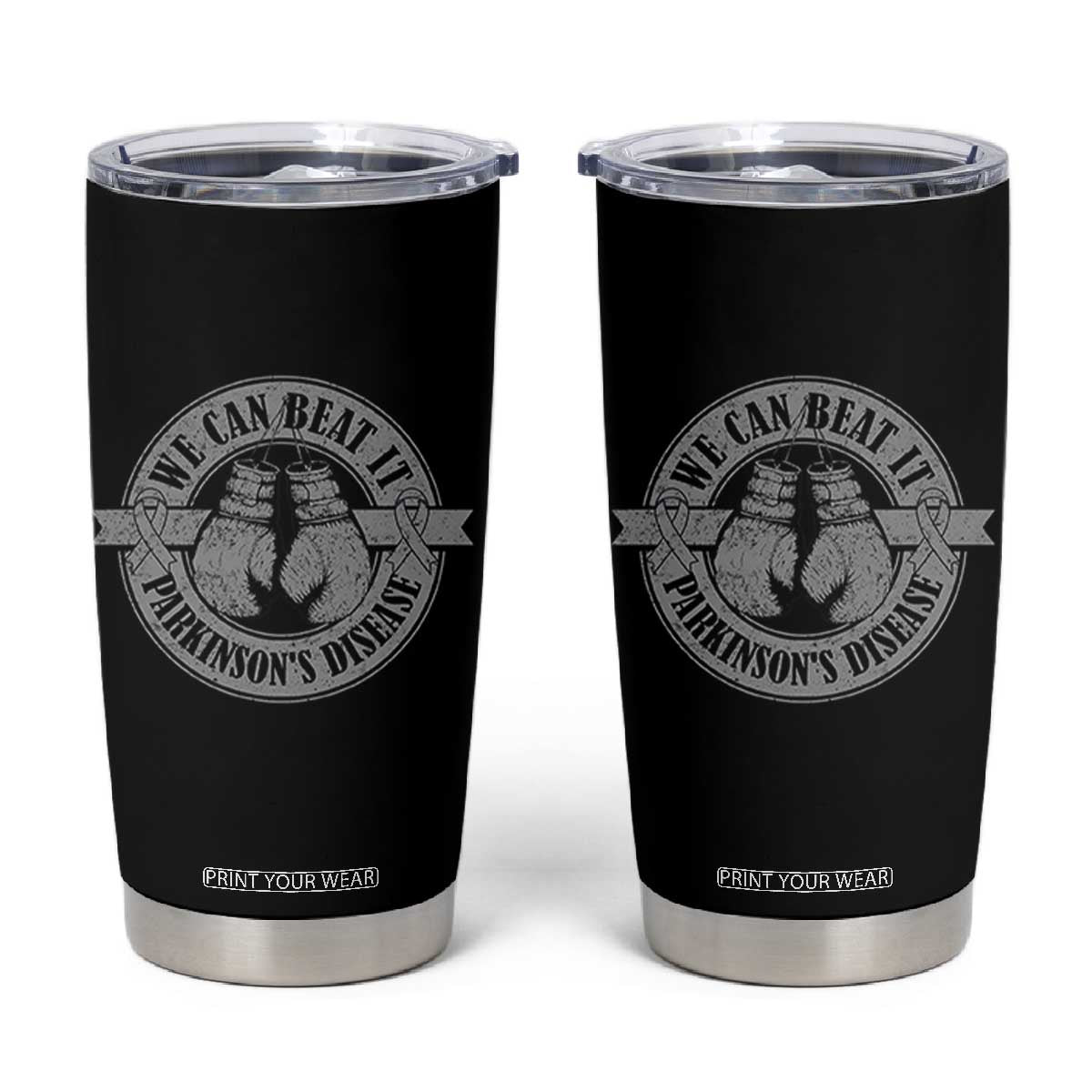 Parkinson's Warrior Tumbler Cup We Can Beat It Boxing Fight Against Parkinsons TS02 Black Print Your Wear