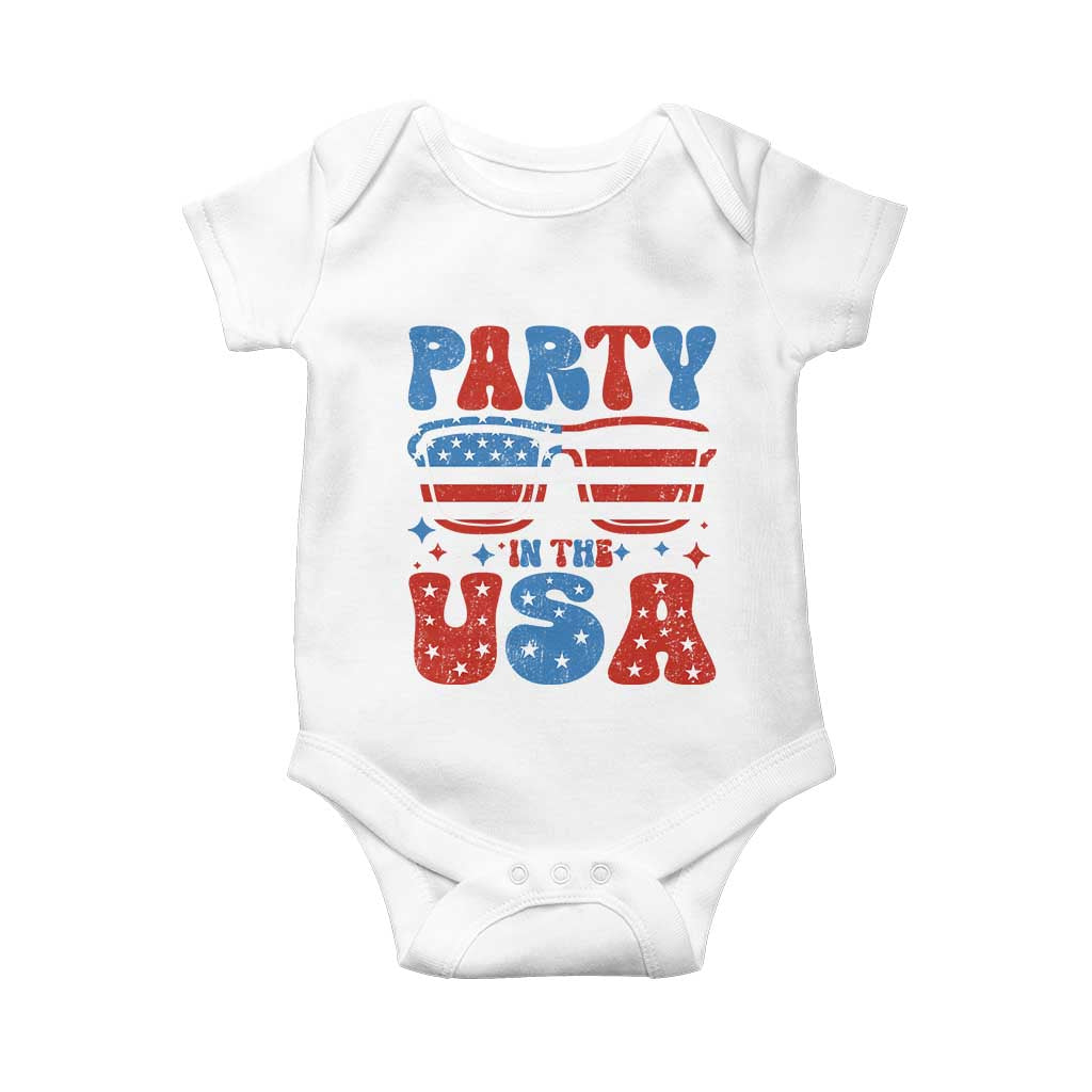 Party in The USA Baby Onesie 4th of July Independence Day TS10 White Print Your Wear