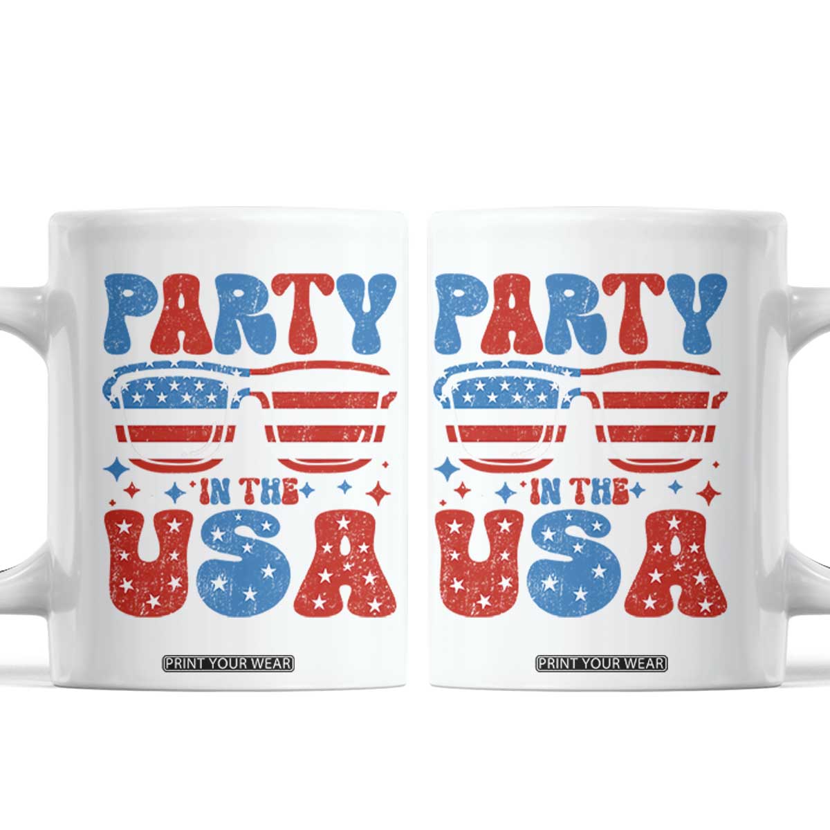 Party in The USA Coffee Mug 4th of July Independence Day TS10 White Print Your Wear