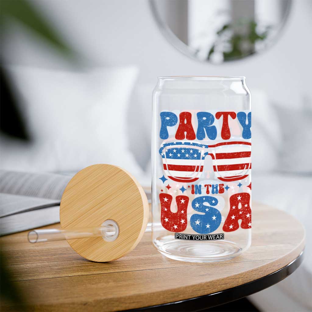 Party in The USA Glass Can 4th of July Independence Day TS10 Print Your Wear