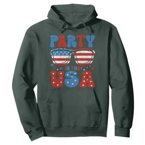 Party in The USA Hoodie 4th of July Independence Day TS10 Dark Forest Green Print Your Wear