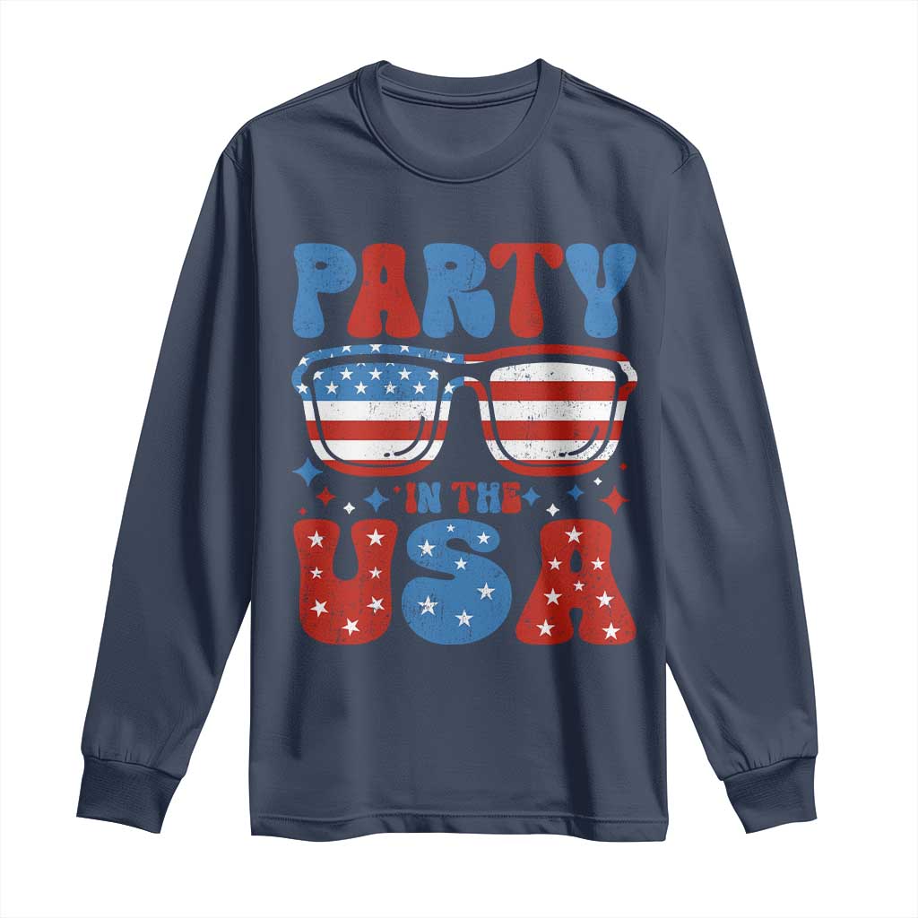 Party in The USA Long Sleeve Shirt 4th of July Independence Day TS10 Navy Print Your Wear