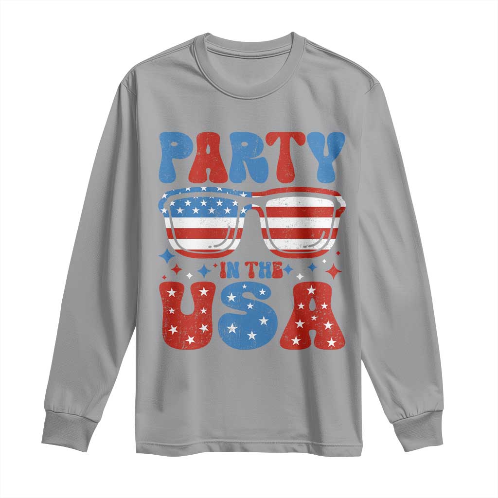 Party in The USA Long Sleeve Shirt 4th of July Independence Day TS10 Sport Gray Print Your Wear