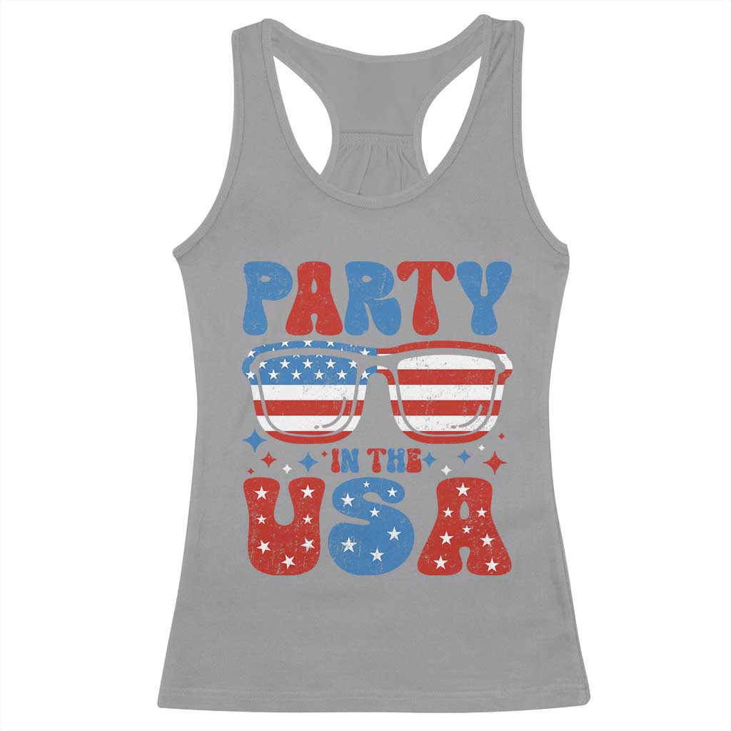 Party in The USA Racerback Tank Top 4th of July Independence Day TS10 Sport Gray Print Your Wear