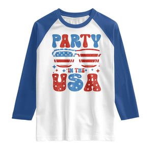 Party in The USA Raglan Shirt 4th of July Independence Day TS10 White Royal Print Your Wear