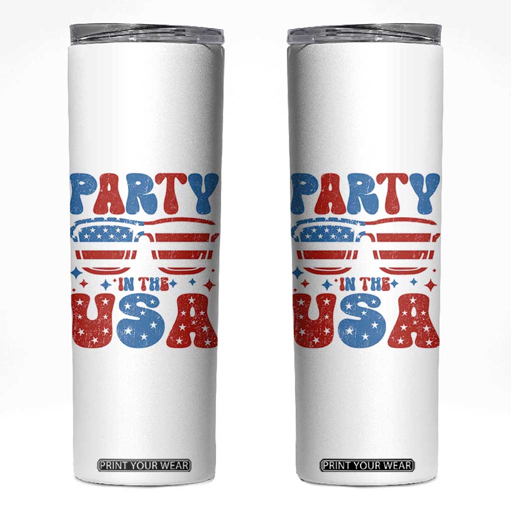 Party in The USA Skinny Tumbler 4th of July Independence Day TS10 White Print Your Wear