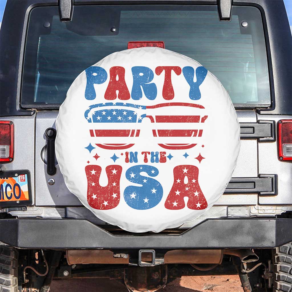 Party in The USA Spare Tire Cover 4th of July Independence Day TS10 No hole White Print Your Wear