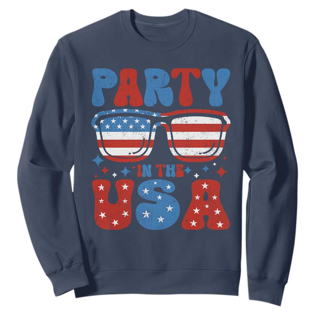 Party in The USA Sweatshirt 4th of July Independence Day TS10 Navy Print Your Wear