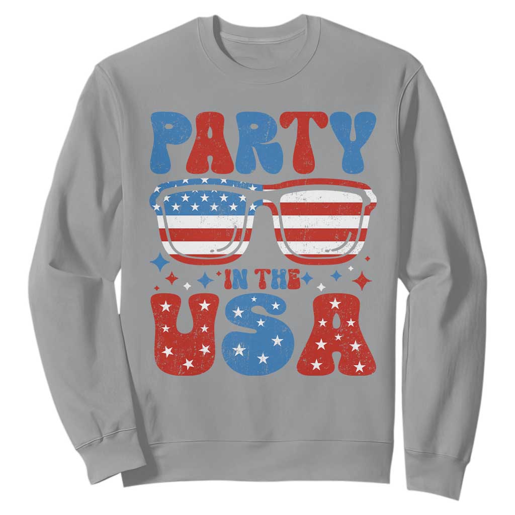 Party in The USA Sweatshirt 4th of July Independence Day TS10 Sport Gray Print Your Wear