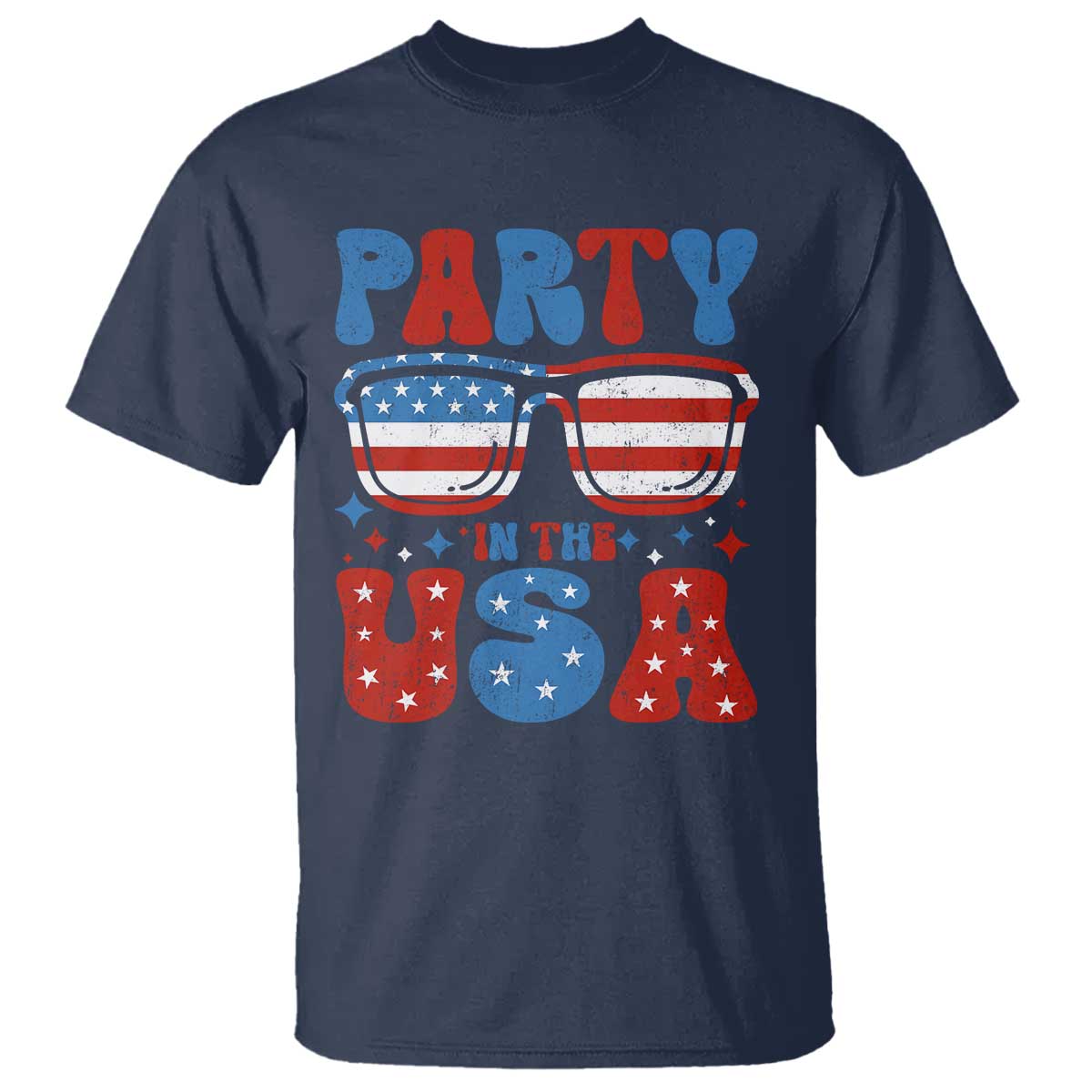 Party in The USA T Shirt 4th of July Independence Day TS10 Navy Print Your Wear