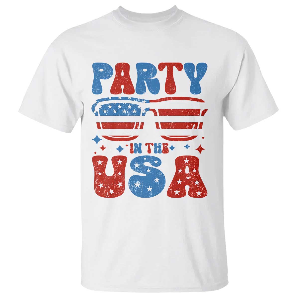 Party in The USA T Shirt 4th of July Independence Day TS10 White Print Your Wear