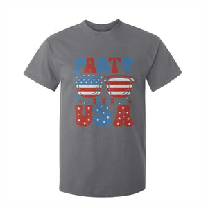Party in The USA T Shirt For Kid 4th of July Independence Day TS10 Charcoal Print Your Wear