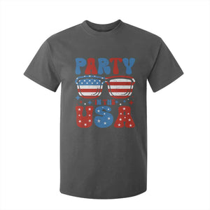 Party in The USA T Shirt For Kid 4th of July Independence Day TS10 Dark Heather Print Your Wear