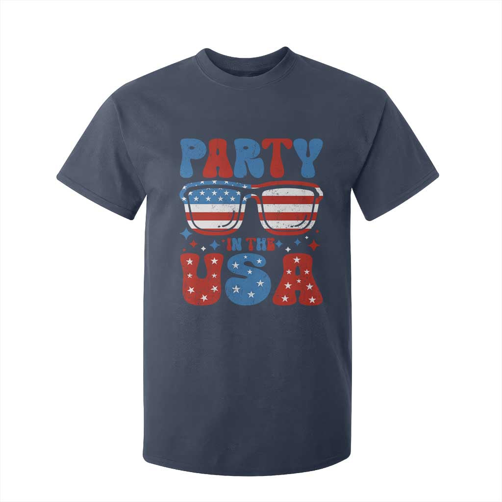 Party in The USA T Shirt For Kid 4th of July Independence Day TS10 Navy Print Your Wear