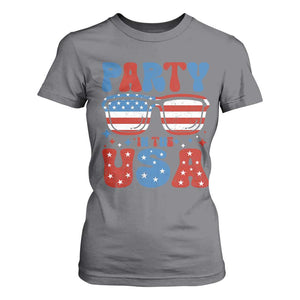Party in The USA T Shirt For Women 4th of July Independence Day TS10 Charcoal Print Your Wear