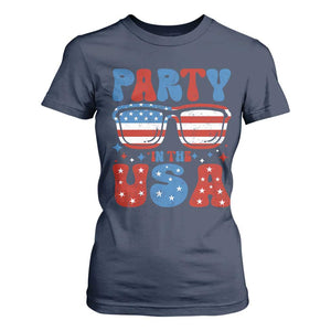 Party in The USA T Shirt For Women 4th of July Independence Day TS10 Navy Print Your Wear
