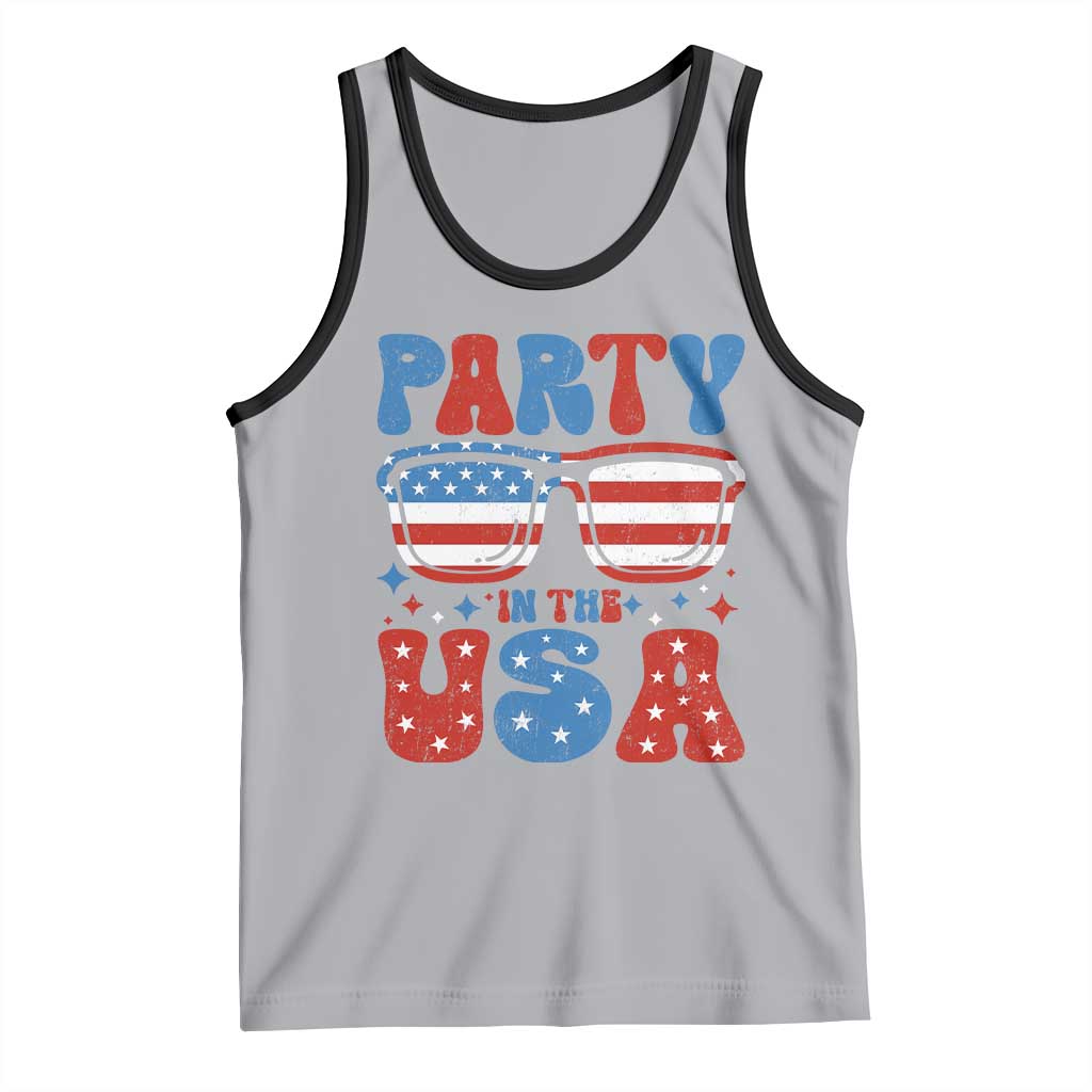 Party in The USA Tank Top 4th of July Independence Day TS10 Athletic Heather Black Print Your Wear