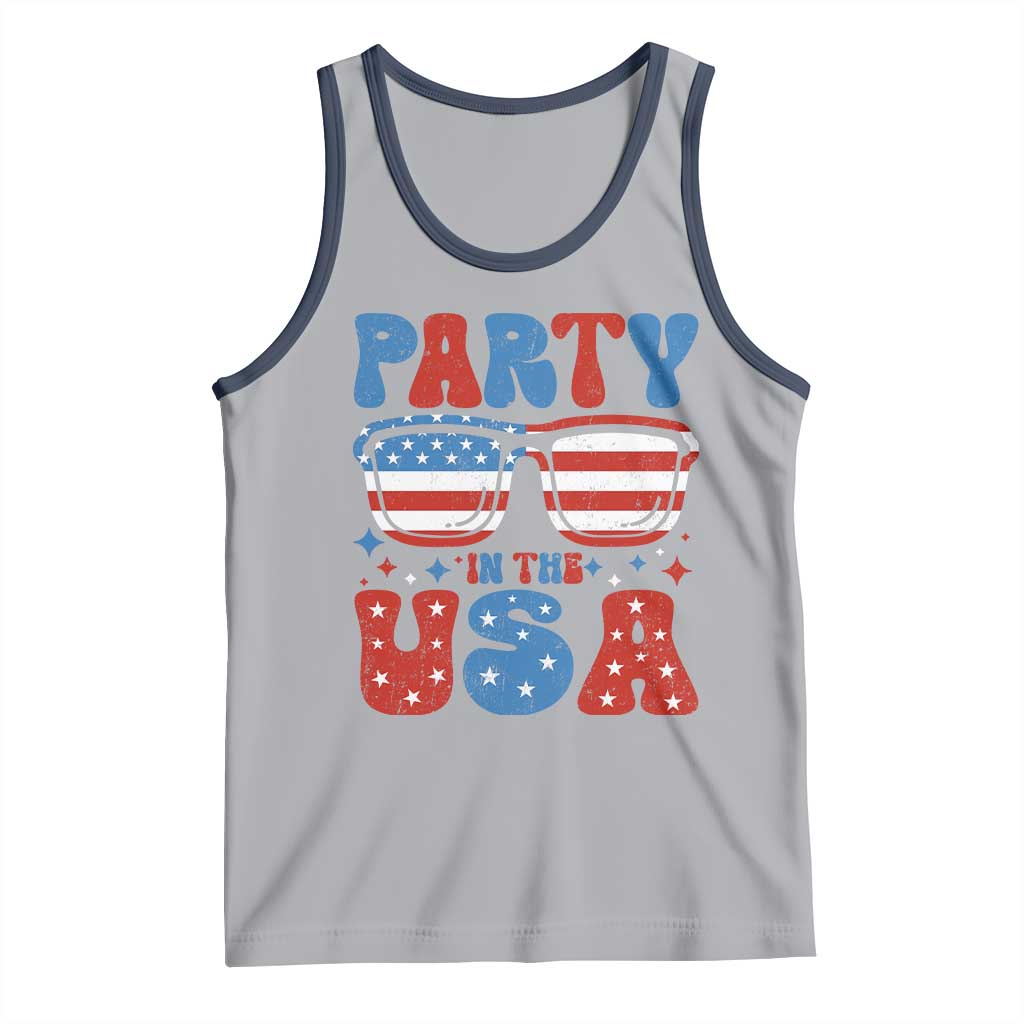 Party in The USA Tank Top 4th of July Independence Day TS10 Athletic Heather Navy Print Your Wear