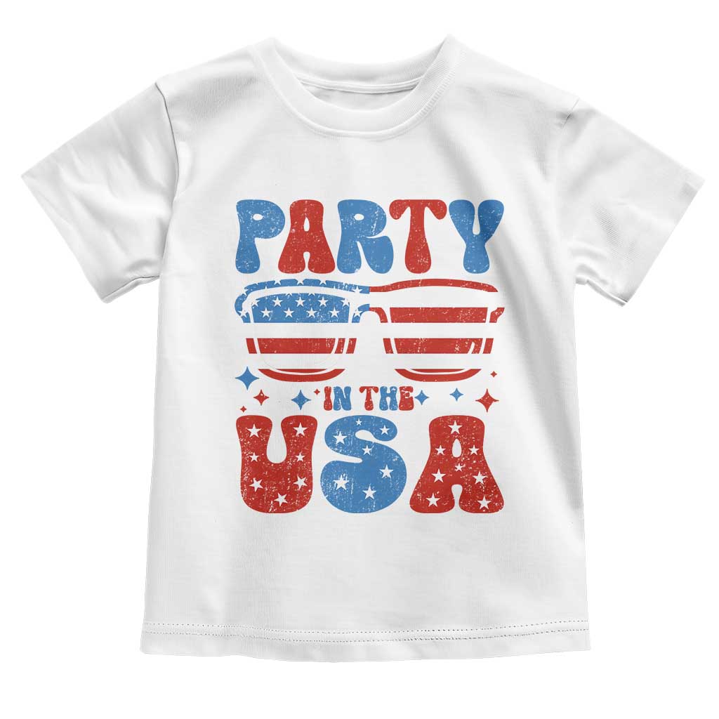 Party in The USA Toddler T Shirt 4th of July Independence Day TS10 White Print Your Wear