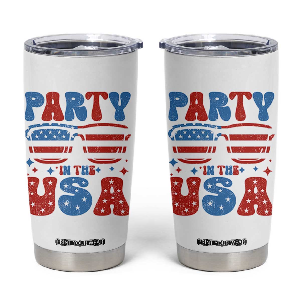 Party in The USA Tumbler Cup 4th of July Independence Day TS10 White Print Your Wear
