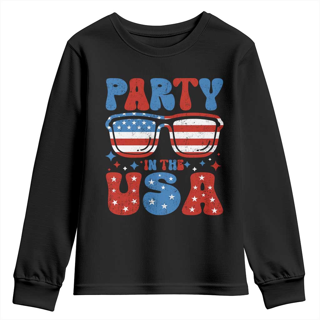 Party in The USA Youth Sweatshirt 4th of July Independence Day TS10 Black Print Your Wear
