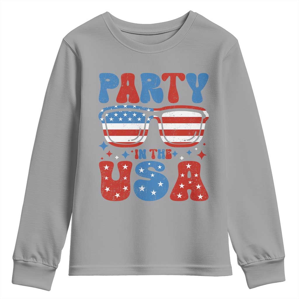 Party in The USA Youth Sweatshirt 4th of July Independence Day TS10 Sport Gray Print Your Wear