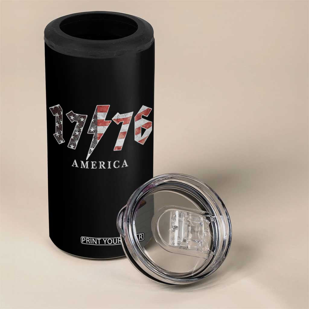 Patriotic 4th Of July 1776 America Classic Rock 4 in 1 Can Cooler Tumbler Vintage American Flag TS11 Print Your Wear