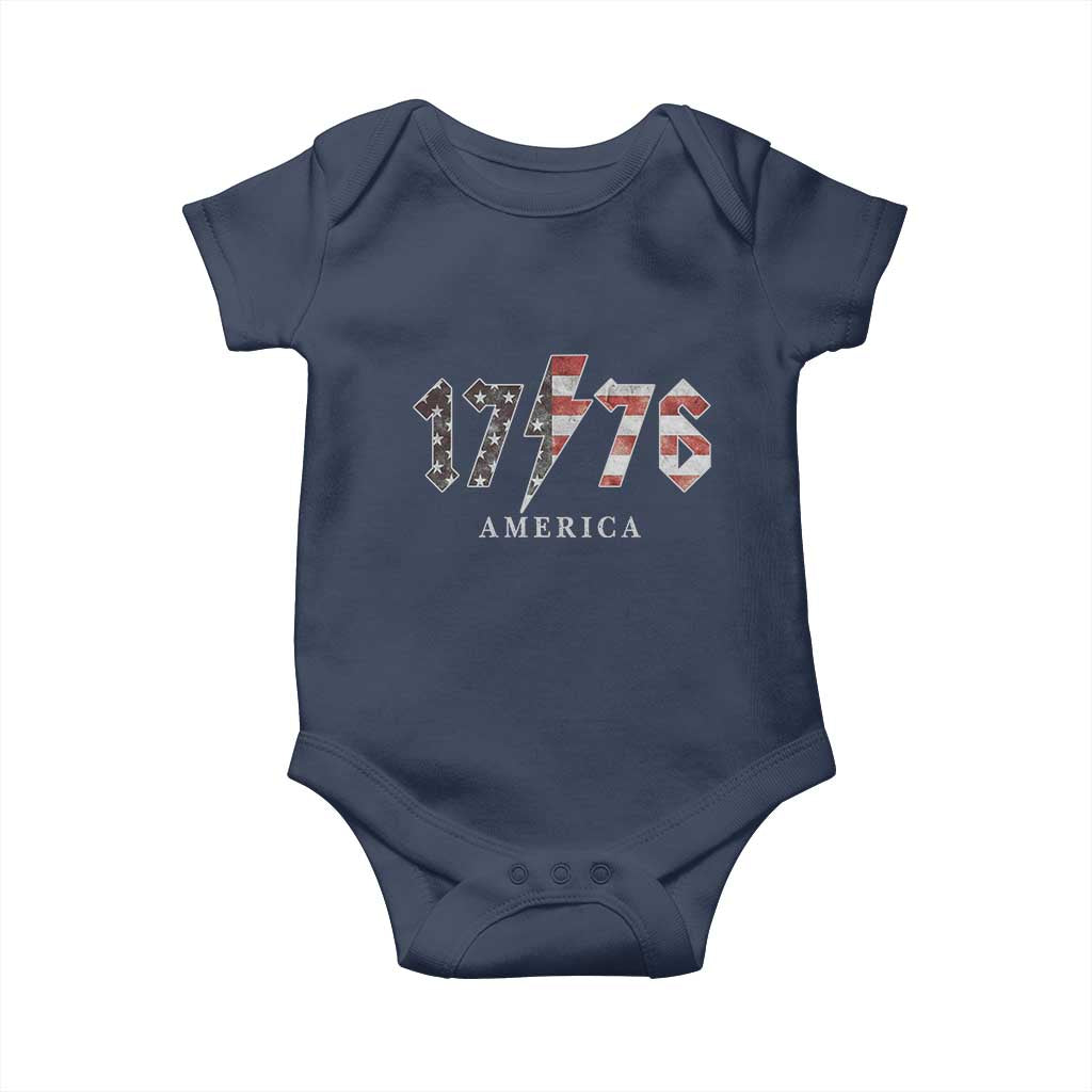 Patriotic 4th Of July 1776 America Classic Rock Baby Onesie Vintage American Flag TS11 Navy Print Your Wear