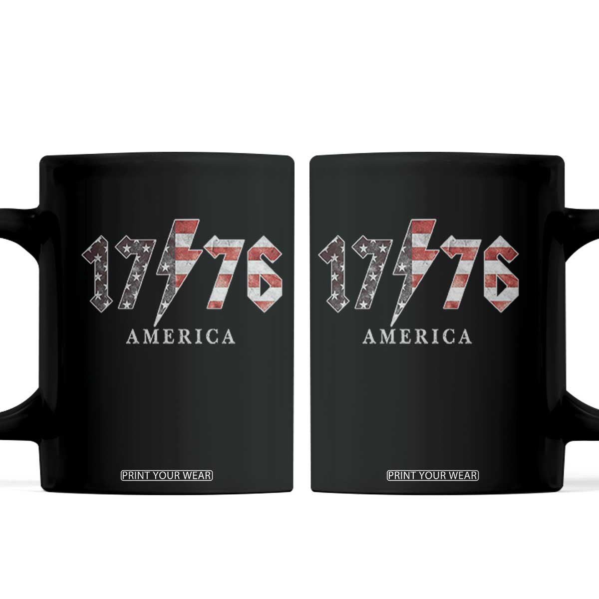 Patriotic 4th Of July 1776 America Classic Rock Coffee Mug Vintage American Flag TS11 Black Print Your Wear